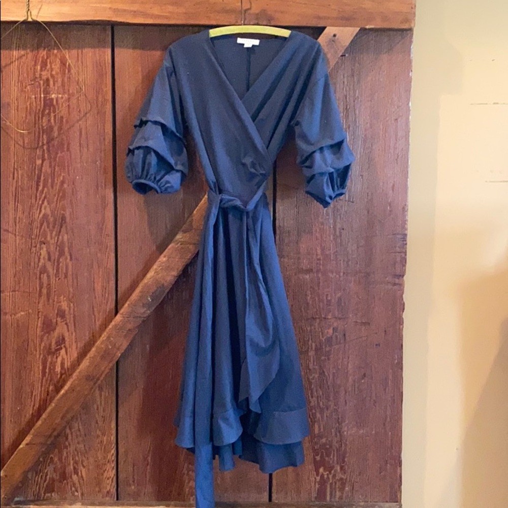 Navy lightweight wrap dress